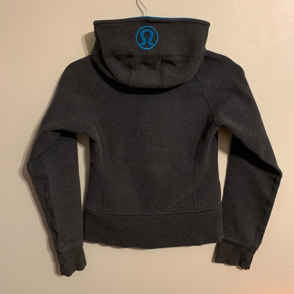 Lululemon grey scuba hoodie with blue interior